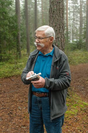 Karta med GPS-spår för natt-etappen