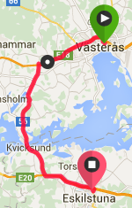 Västerås till Eskilstuna