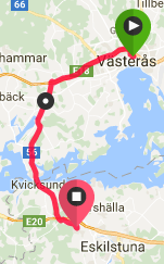 Västerås till Eskilstuna