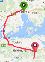 Västerås till Kjula