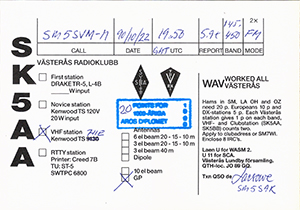 QSL card back