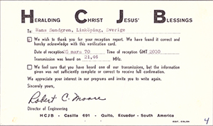 QSL card back