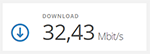 Download speed display 32 Mbit/s